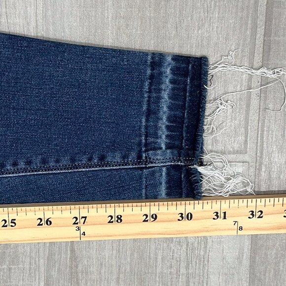 Spanx Distressed Denim Leggings Release Hem Skinny Jeans in Medium Wash Size LT - Picture 14 of 16